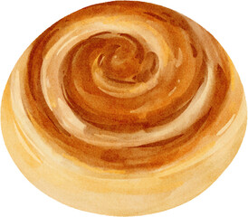 watercolor cinnamon roll