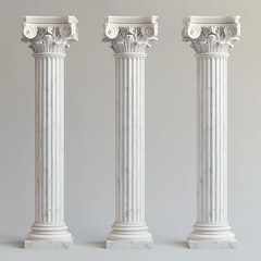 Fototapeta premium 3D Marble Ionic Architectural Column Rendering