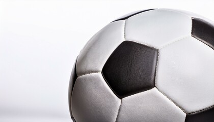 Fototapeta premium White soccer ball against white background. Generated image