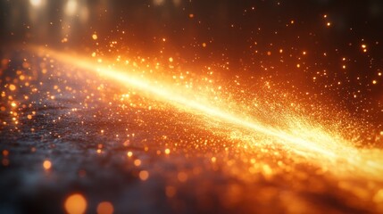 Fiery sparks trail across dark stage