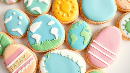 Obraz premium Easter Cookies with a Climate-Conscious Twist: Designs Reflecting Global Awareness