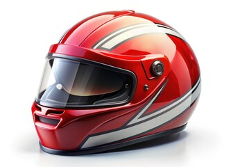 Fototapeta premium Isolated premium white racing motorcycle helmet. Superior safety and head protection. High-quality image showcasing this essential motorcycling gear.