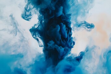 Mesmerizing Swirling Blue Ink Explosion in Fluid Motion Digital Background