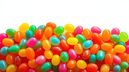 Electrifying Neon Confections: Jelly Beans and Gumballs on Pixelated Canvas