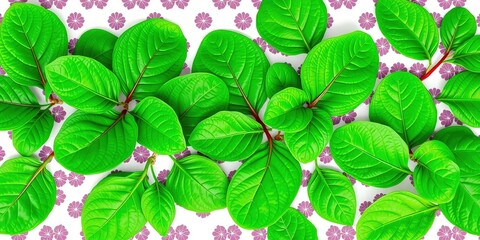 Obraz premium Emerald Spinach Leaves Adorned on Geometric Backdrop