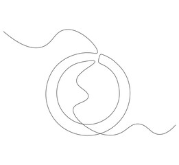 Plate kitchen continuous line. Continuous one line drawing plate. plate, equipment concept. Single line drawing