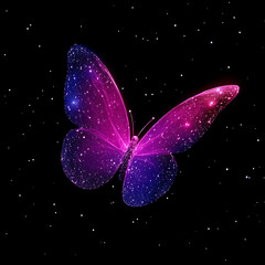 Celestial Butterfly with Cosmic Wings Glittering in a Starry Night Galaxy Ambiance Showcase
