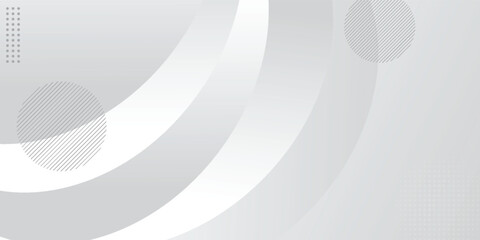 Abstract white glowing geometric lines on gray background. Futuristic technology concept art simple modern design