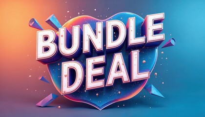 Vibrant promotional graphic showcasing a bundle deal with colorful 3D text against a gradient background
