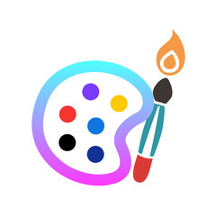 Color Plate Icon for Color Selection, Color Palette Icon for Design Projects, Color Swatch Icon for Artistic Designs,