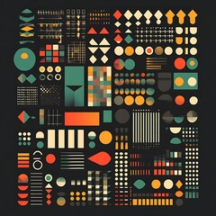 Geometric Shapes Overlay Minimal Flat Design