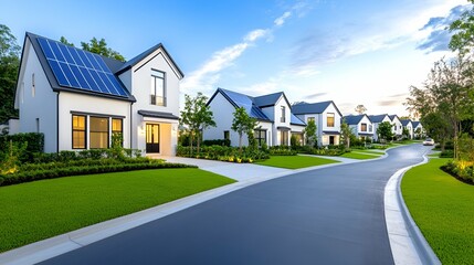 Green eco house icon on a real grass estate