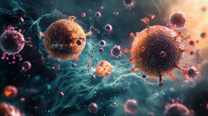 Virus Microscopic Representation Illustration