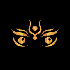 Beautiful Golden Eyes,Powerful and Glowing Side Eyes Vector Illustration made for design and decoration.