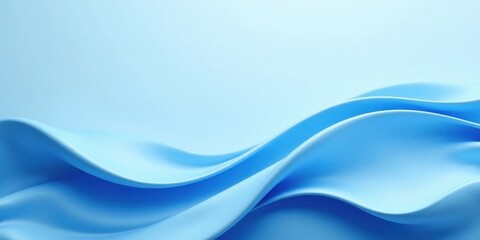 Fototapeta premium Serene Light Blue Abstract Waves Elegant Draped Fabric Texture for Design Projects