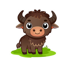 Adorable buffalo illustration, perfect for children's books or promotional materials for kids.