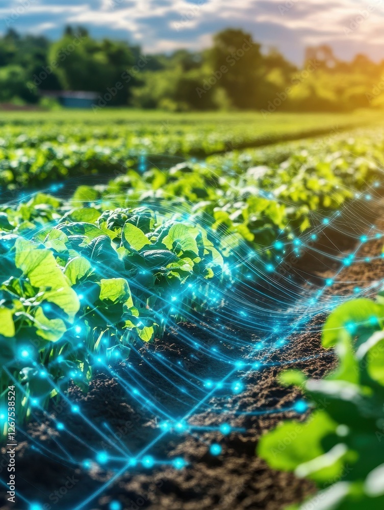 Poster ai systems optimizing smart agriculture with advanced data analytics in real-time
