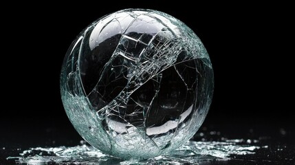 Shattered Glass Sphere An Abstract Representation of Fragility