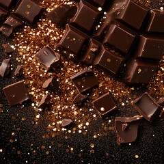Close-up of Chocolate with Glitter and Sequins