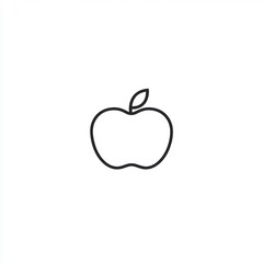 Obraz premium Simple apple icon, white background, healthy food graphic