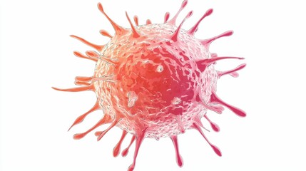 Red Virus Cell Image Illustration