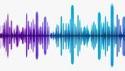 Abstract Audio Waves: A captivating and abstract representation of sound waves in a vibrant gradient of blue and purple.