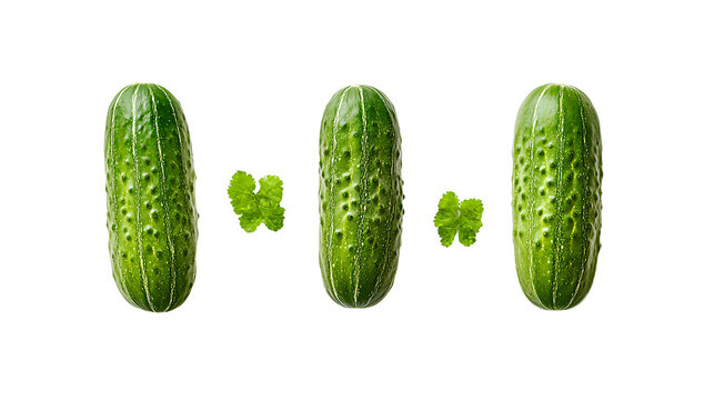 Fresh green cucumber isolated on a transparent background, showcasing the healthy, organic vegetable ideal for clean eating, vegetarian meals, and healthy recipes.