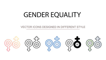 Gender Equality icon design with white background stock illustration