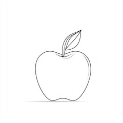 Fototapeta premium Simple black and white apple graphic, suitable for education or illustration