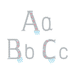 English language uppercase, small gemstone set letter, isolated on background