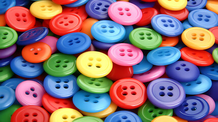 Colorful Buttons Pile for Sewing Crafts and Hobby Supplies Assorted Mixed Button Background