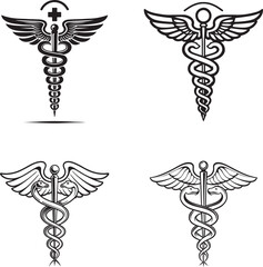 caduceus medical icon logo 