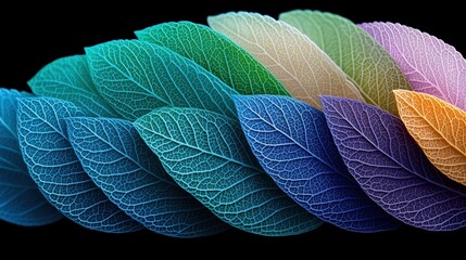 Obraz premium Vibrant Gradient Leaves with Abstract Texture .