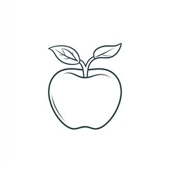 Fototapeta premium Simple line art illustration of an apple
