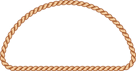 Illustration of a simple rope frame with blank copy space. Empty space with rope border for your design. 