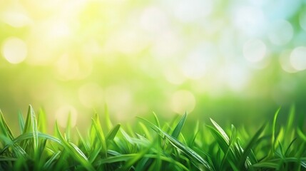 Obraz premium Spring or summer natural abstract background with grass