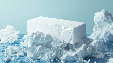 Abstract Ice Platform Still Life Presentation Stage Backdrop
