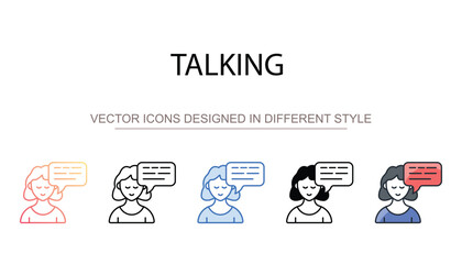 Talking icon design with white background stock illustration