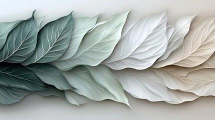Minimalist layered leaves in soft neutral tones  .