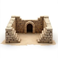 Fototapeta premium Ancient stone structure deserted location model arid historical