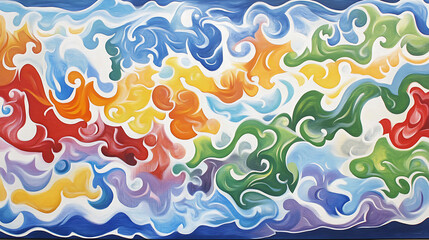 Colorful Swirls Abstract Art Painting with Gradient Shades and Dynamic Brushstrokes Harmony Canvas