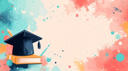 Graduation Celebration: A Whimsical Watercolor Design