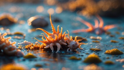 Vibrant Tide Pool Wildlife in Natural Light