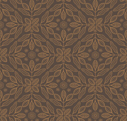Cocoa vector seamless pattern. Chocolate cocoa beans background. Vector hand drawn illustration. Vintage style illustration.