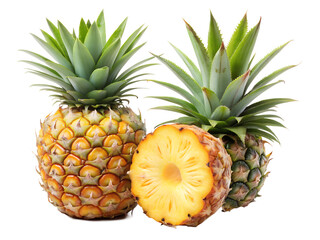 one and ahalf pine apple   isolated on transparent background png