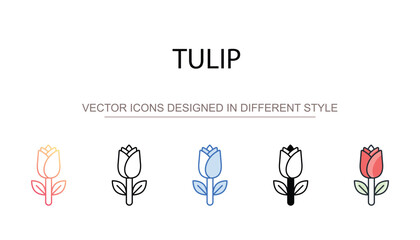 Tulip icon design with white background stock illustration