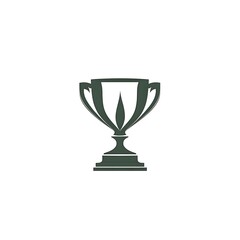 Elegant Dark Green Trophy Design Illustration