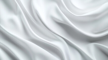 Fototapeta premium Soft flowing white fabric creates an elegant backdrop with graceful contours and a serene atmosphere