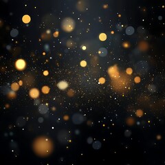 Sparkling Gold and Silver Bokeh Background Abstract