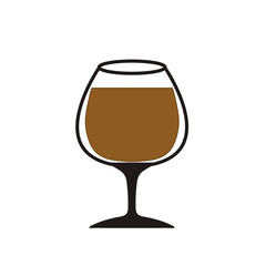 glass of cognac vector icon